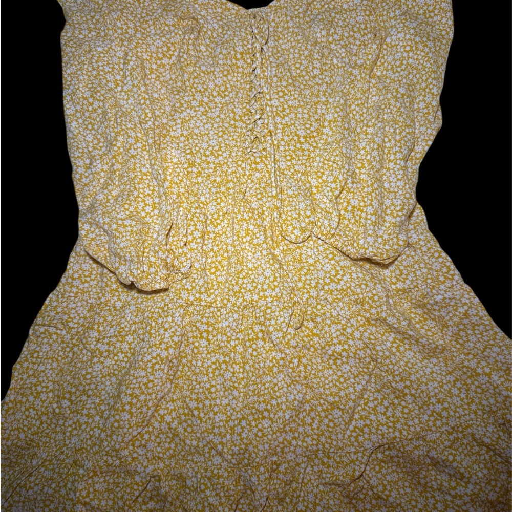Hollister white and Gold Sleeveless Sundress